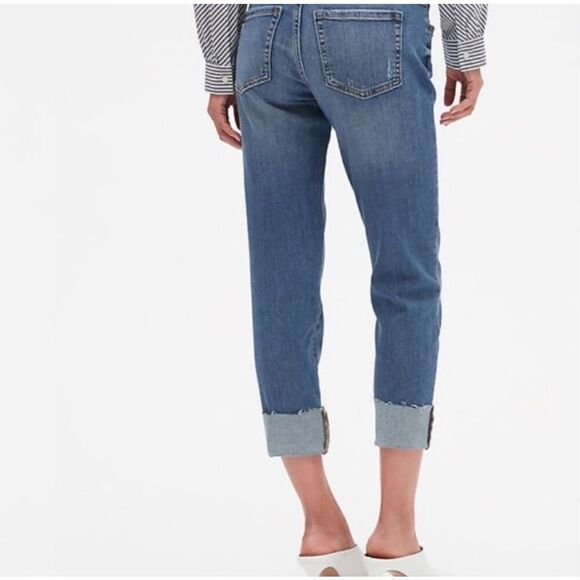 Banana Republic girlfriend rolled cuff straight leg jeans size 14 new - Picture 4 of 11